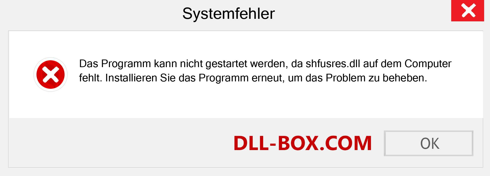 shfusres.dll-Datei fehlt?. Download für Windows 7, 8, 10 - Fix shfusres dll Missing Error unter Windows, Fotos, Bildern