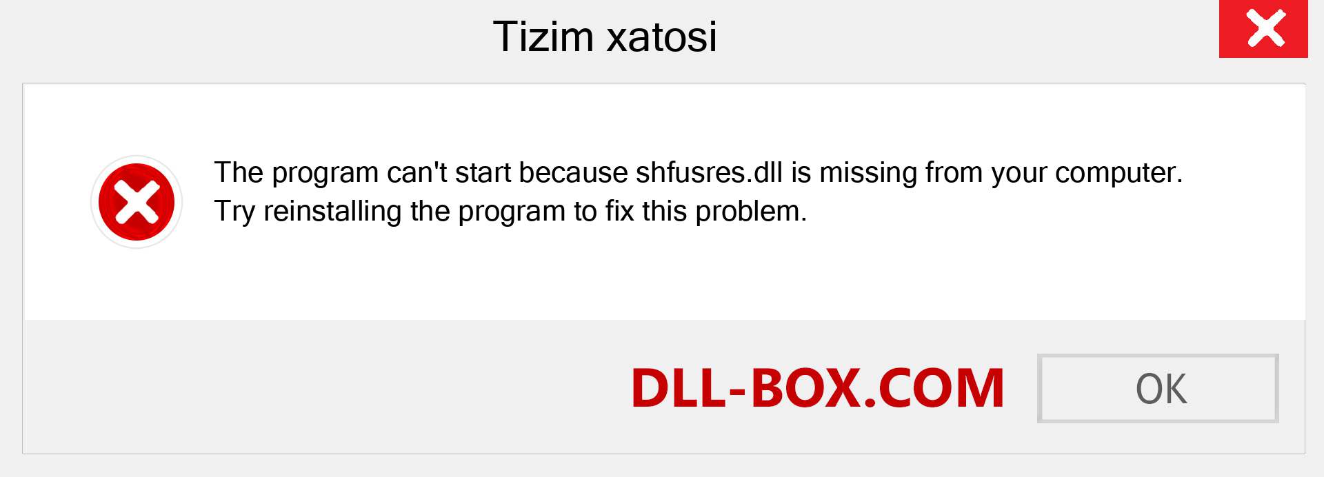 shfusres.dll fayli yo'qolganmi?. Windows 7, 8, 10 uchun yuklab olish - Windowsda shfusres dll etishmayotgan xatoni tuzating, rasmlar, rasmlar